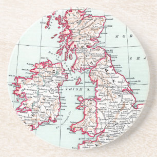 MAP: BRITISH ISLES, c1890 Coaster