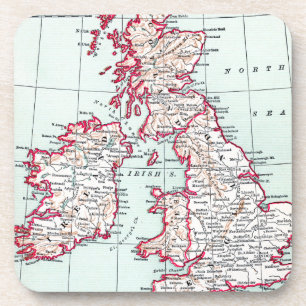MAP: BRITISH ISLES, c1890 Coaster