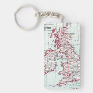 MAP: BRITISH ISLES, c1890 Key Ring