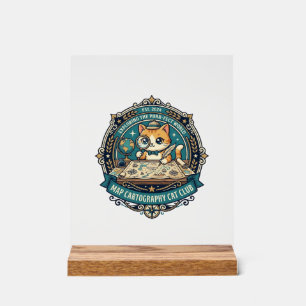 Map Cartography Cat Funny Cat Lover Design - Map C Acrylic Sign