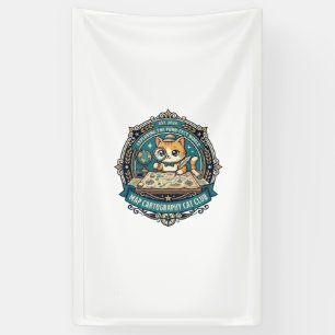 Map Cartography Cat Funny Cat Lover Design - Map C Banner