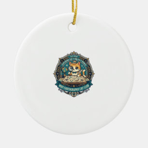 Map Cartography Cat Funny Cat Lover Design - Map C Ceramic Tree Decoration