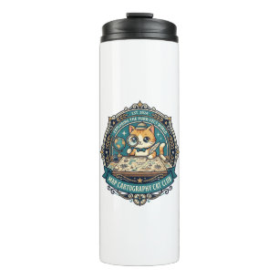 Map Cartography Cat Funny Cat Lover Design - Map C Thermal Tumbler