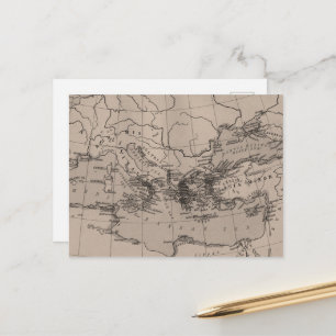 Map, Cartography, Geography, Mediterranean Sea Postcard