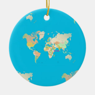 map ceramic tree decoration
