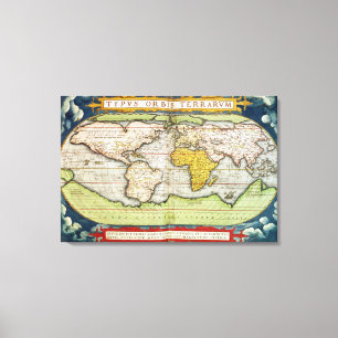 Map charting Sir Francis Drake's Canvas Print