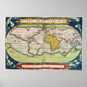 Map charting Sir Francis Drake's Poster
