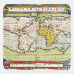Map charting Sir Francis Drake's Square Sticker