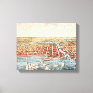 MAP: CHICAGO, c1857 Canvas Print