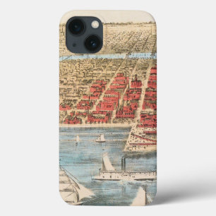 MAP: CHICAGO, c1857 iPhone 13 Case