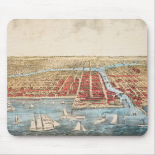 MAP: CHICAGO, c1857 Mouse Mat