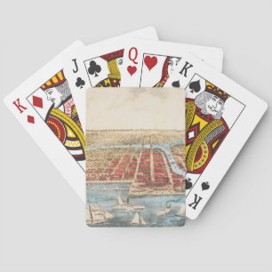 MAP: CHICAGO, c1857 Playing Cards