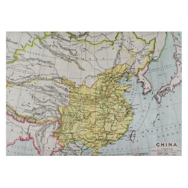 MAP: CHINA, 1910 CUTTING BOARD (Front)