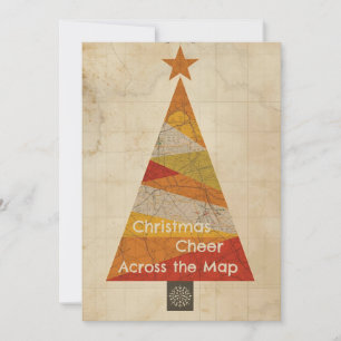 Map Christmas Tree Card