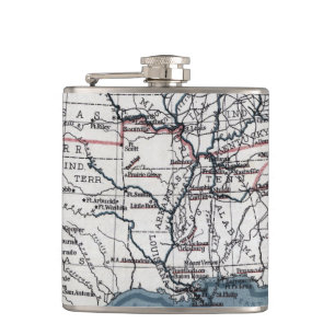 MAP: CIVIL WAR, 1861 HIP FLASK