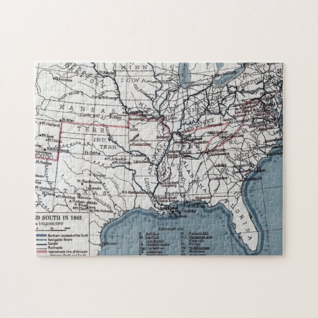 MAP: CIVIL WAR, 1861 JIGSAW PUZZLE (Horizontal)