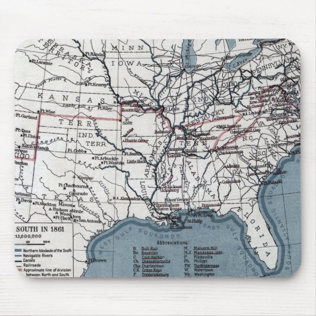 MAP: CIVIL WAR, 1861 MOUSE MAT (Front)