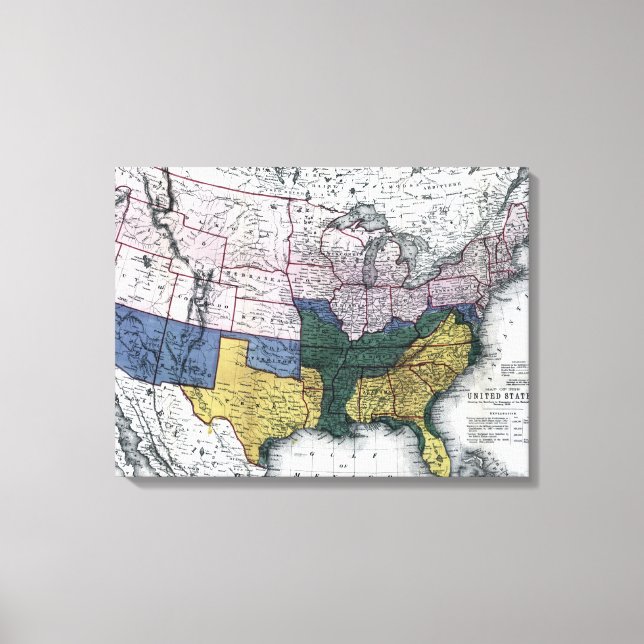 MAP: CIVIL WAR, 1864 CANVAS PRINT (Front)