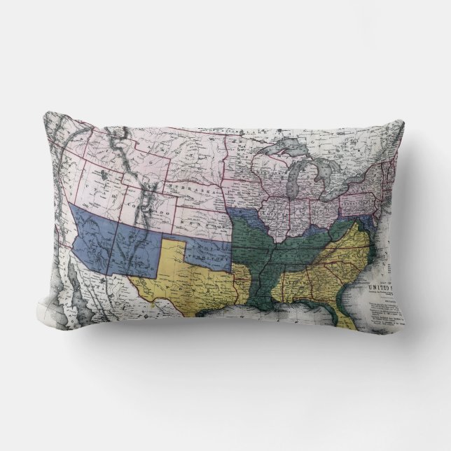 MAP: CIVIL WAR, 1864 LUMBAR CUSHION (Front)