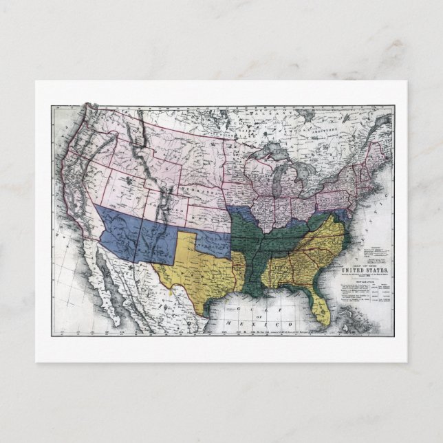 MAP: CIVIL WAR, 1864 POSTCARD (Front)