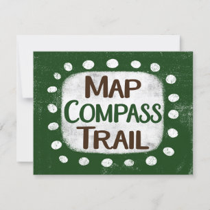 Map Compass Trail Greeting Card