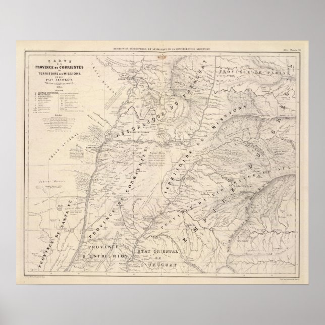 Map, Corrientes Prov, Terr Mission Poster (Front)