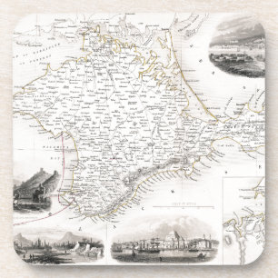 MAP: CRIMEA, c1855 Coaster
