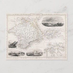MAP: CRIMEA, c1855 Postcard