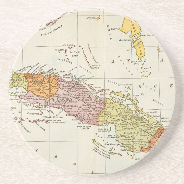 MAP: CUBA, 1900 COASTER (Front)