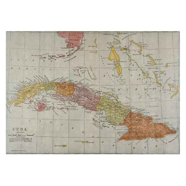 MAP: CUBA, 1900 CUTTING BOARD (Front)