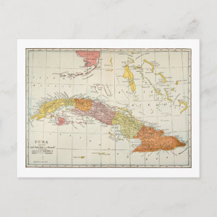 MAP: CUBA, 1900 POSTCARD