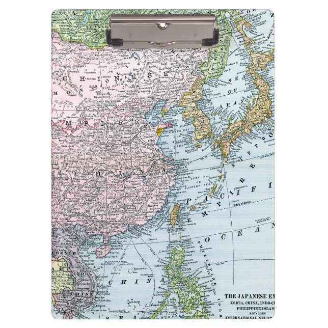 MAP: EAST ASIA, 1907 CLIPBOARD (Front)