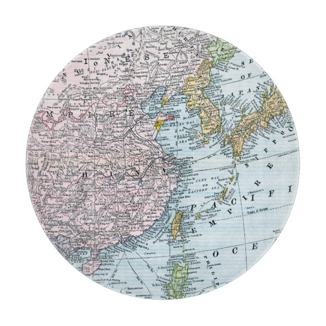 MAP: EAST ASIA, 1907 CUTTING BOARD (Front)
