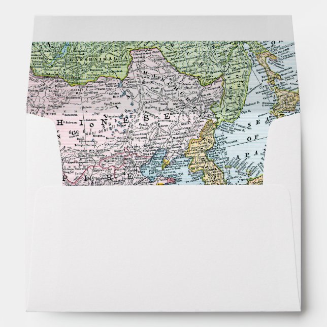 MAP: EAST ASIA, 1907 ENVELOPES (Back (Bottom))