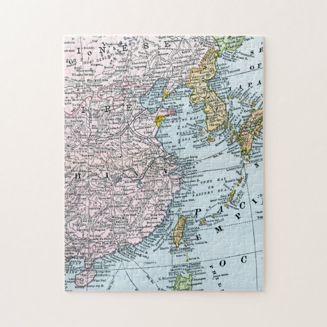 MAP: EAST ASIA, 1907 JIGSAW PUZZLE (Vertical)