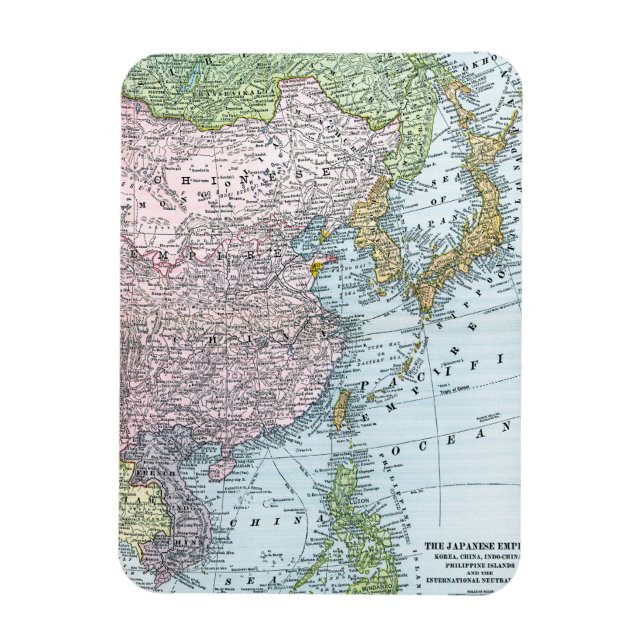 MAP: EAST ASIA, 1907 MAGNET (Vertical)