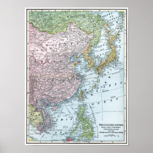 MAP: EAST ASIA, 1907 POSTER
