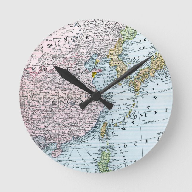 MAP: EAST ASIA, 1907 ROUND CLOCK (Front)