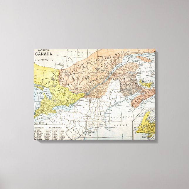 MAP: EASTERN CANADA CANVAS PRINT (Front)