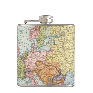 MAP: EUROPE, 1885 HIP FLASK