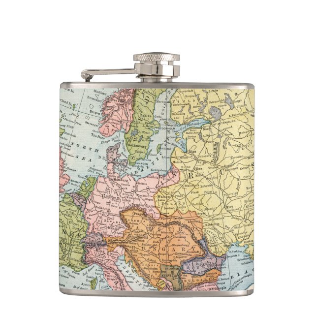 MAP: EUROPE, 1885 HIP FLASK (Front)