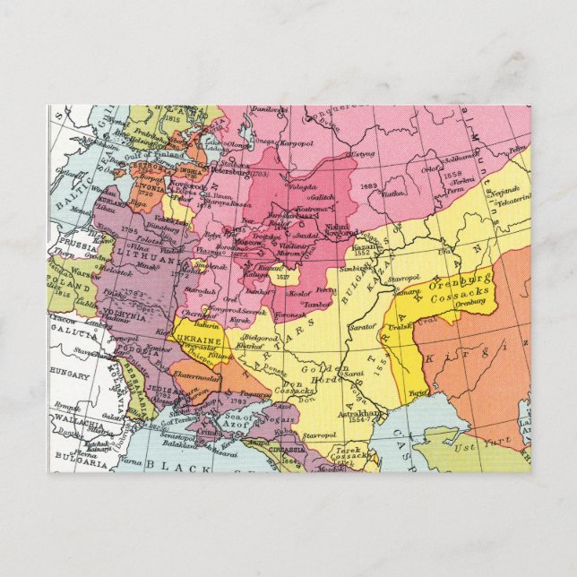 MAP: EXPANSION OF RUSSIA POSTCARD (Front)