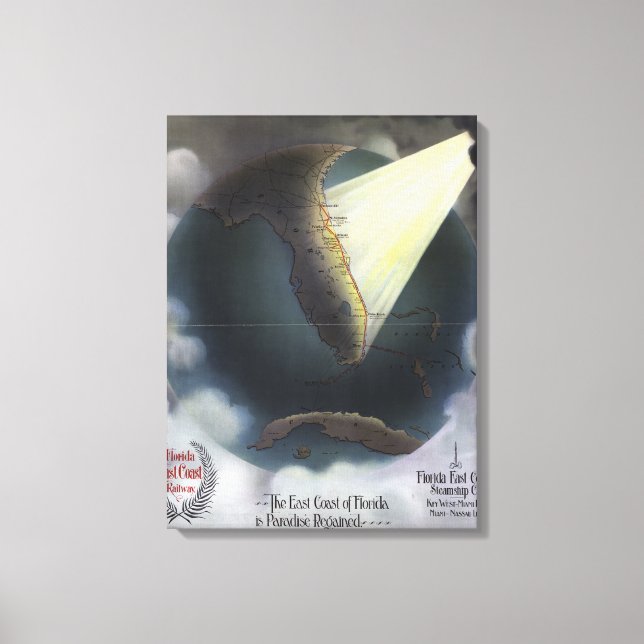 MAP: FLORIDA, 1898 CANVAS PRINT (Front)