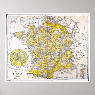 MAP: FRANCE POSTER