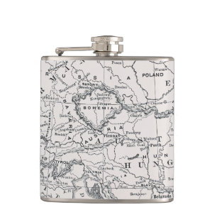 MAP: GERMANY AND AUSTRIA HIP FLASK