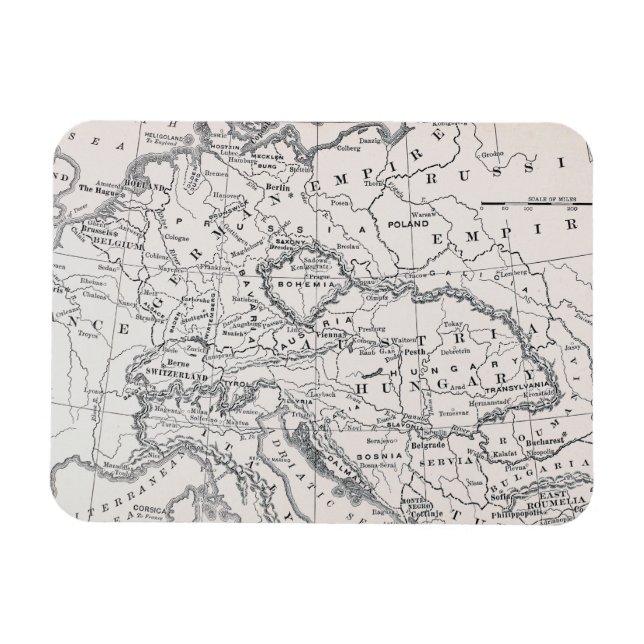 MAP: GERMANY AND AUSTRIA MAGNET (Horizontal)