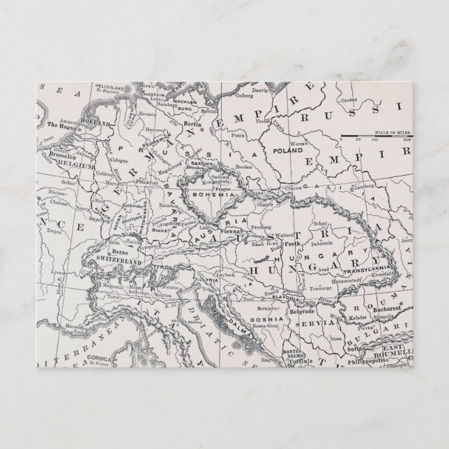 MAP: GERMANY AND AUSTRIA POSTCARD (Front)