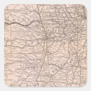 Map Great Western Railway of Canada Square Sticker