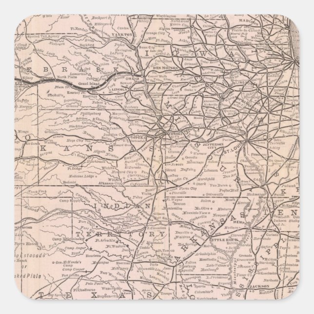 Map Great Western Railway of Canada Square Sticker (Front)