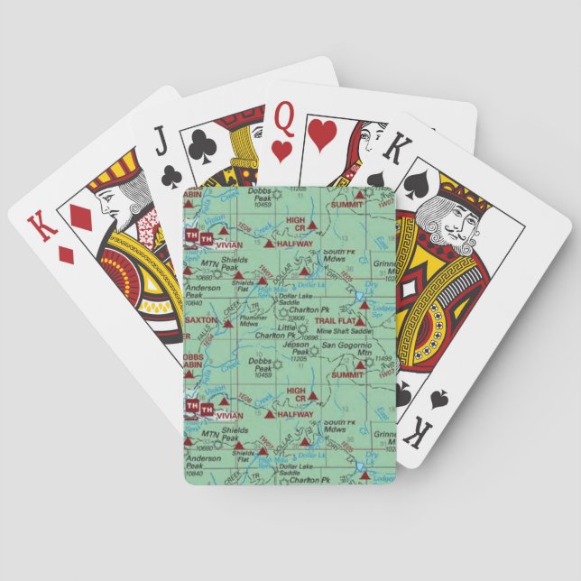 Map Green Trailheads Playing Cards (Back)